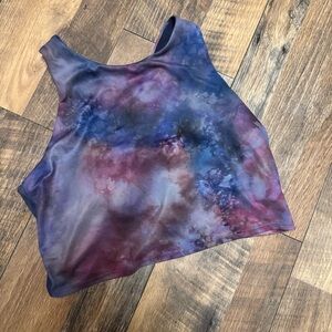 Tie-Dye  Long line bra  in Purple & Blue
